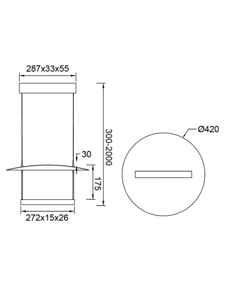 Lámpara colgante LED Sun II 23W regulable, negro - Mantra