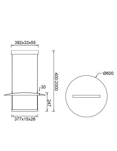 Lámpara colgante LED Sun II 30W regulable, negro - Mantra