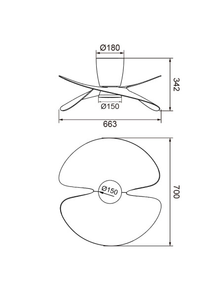 Ventilador de techo Ona con luz LED 18W y mando - Mantra
