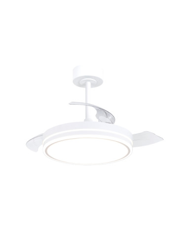 Ventilador de techo pequeño Luna con luz LED 30W y mando, blanco - Mantra