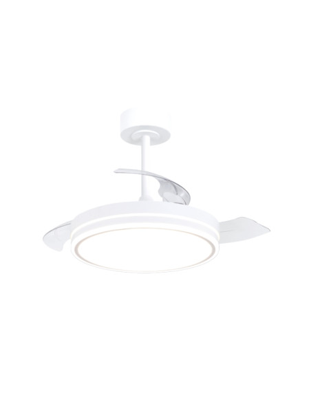 Ventilador de techo pequeño Luna con luz LED 30W y mando, blanco - Mantra