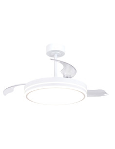 Ventilador de techo mediano Luna con luz LED 36W y mando, blanco - Mantra