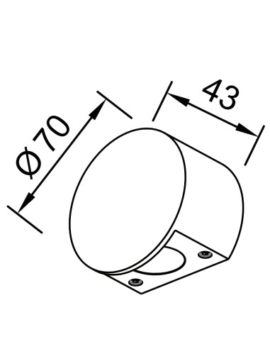 Bañador de pared LED exterior Shella redondo 3W IP65 - Mantra