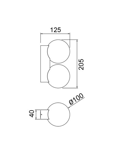 Aplique de exterior Interlaken IP54 2xG9, negro - Mantra