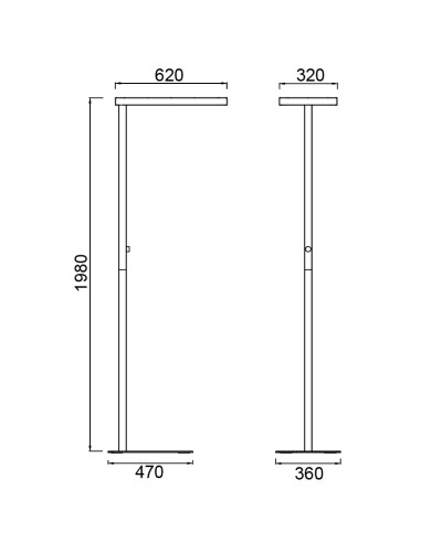 Lámpara de pie LED Marsala 55+45W regulable, blanco - Mantra