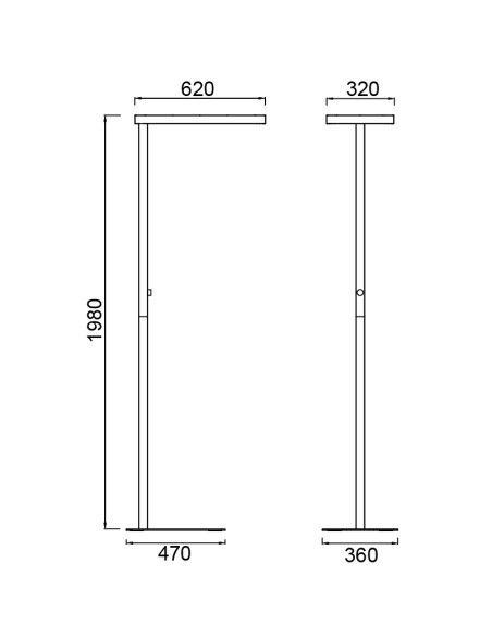 Lámpara de pie LED Marsala 55+45W regulable, blanco - Mantra