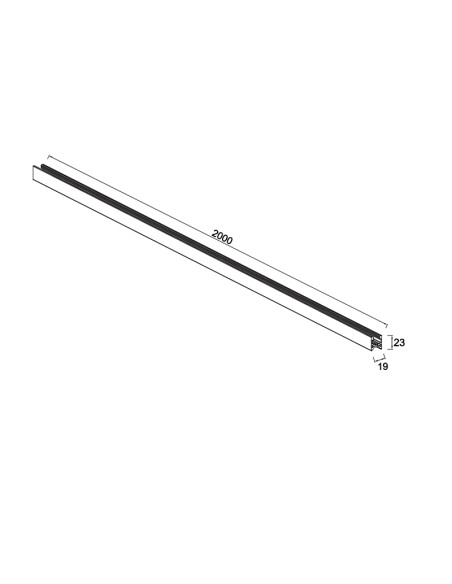 Perfil carril magnético 48V Magneto Mini 200 cm, negro - Mantra
