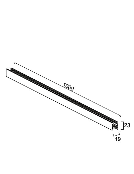 Perfil carril magnético 48V Magneto Mini 100 cm, negro - Mantra