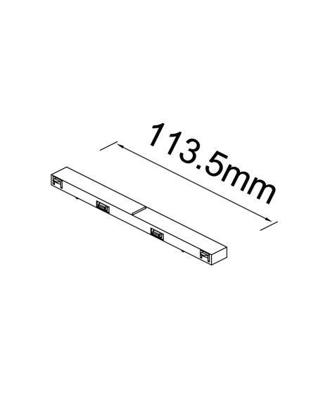 Conector recto para carril magnético Magneto Mini, negro - Mantra