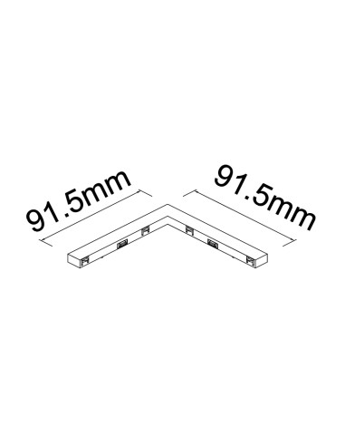 Conector 90º para carril magnético Magneto Mini, negro - Mantra