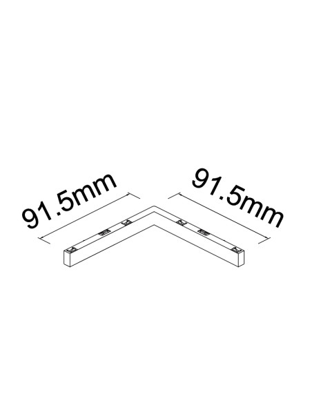 Conector interior 90º para carril magnético Magneto Mini, negro - Mantra