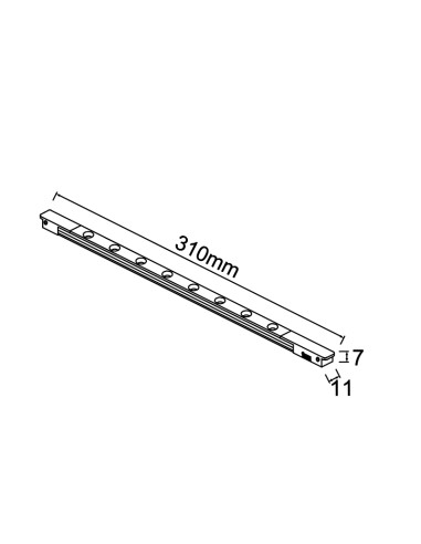 Lineal LED para carril magnético Magneto Mini 6W 110º, negro - Mantra