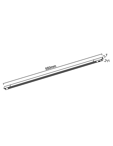 Lineal LED para carril magnético Magneto Mini 12W 110º, negro - Mantra