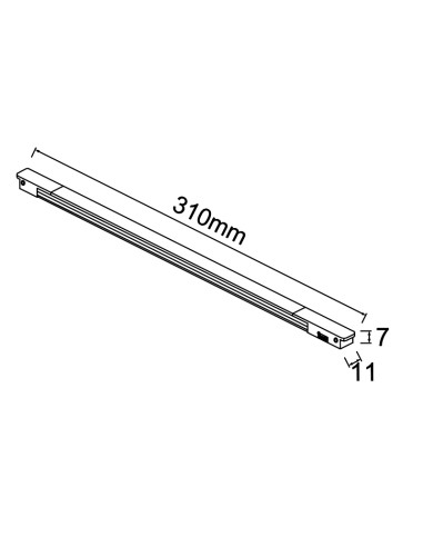 Lineal LED para carril magnético Magneto Mini 6W 36º, negro - Mantra