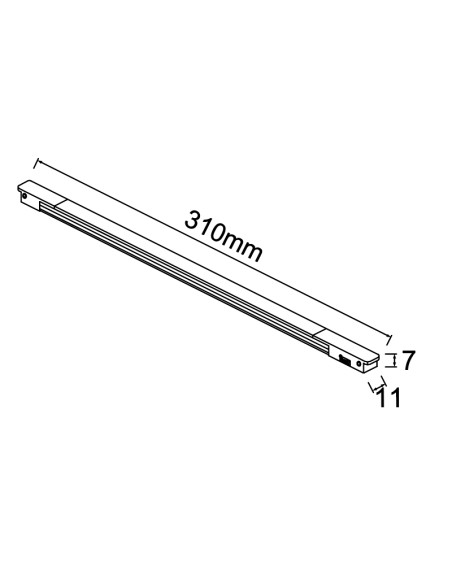 Lineal LED para carril magnético Magneto Mini 6W 36º, negro - Mantra