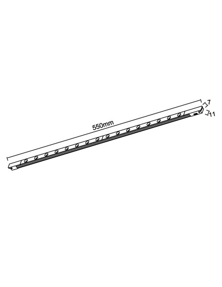 Lineal LED para carril magnético Magneto Mini 12W 36º, negro - Mantra