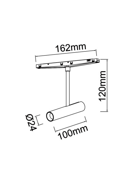 Foco LED para carril magnético Magneto Mini 5W 24º, negro - Mantra