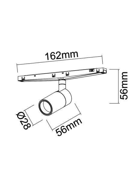 Foco LED para carril magnético Magneto Mini 5W 38º, negro - Mantra