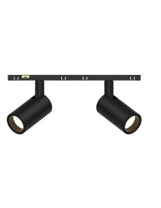 Foco LED doble para carril magnético Magneto Mini 5+5W 38º, negro - Mantra