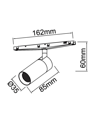 Foco LED para carril magnético Magneto Mini 7W 38º, negro - Mantra