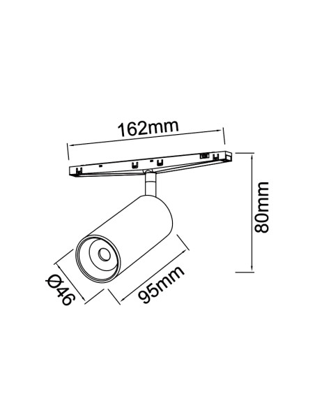 Foco LED para carril magnético Magneto Mini 10W 38º, negro - Mantra