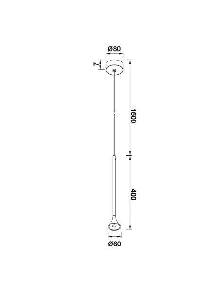 Lámpara colgante LED Paros 5W, negro - Mantra